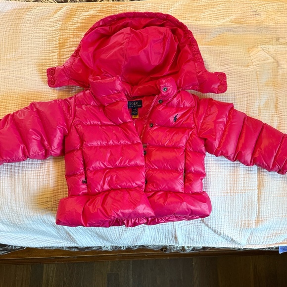 Ralph Lauren Fuchsia Puffer Coat - Picture 1 of 5